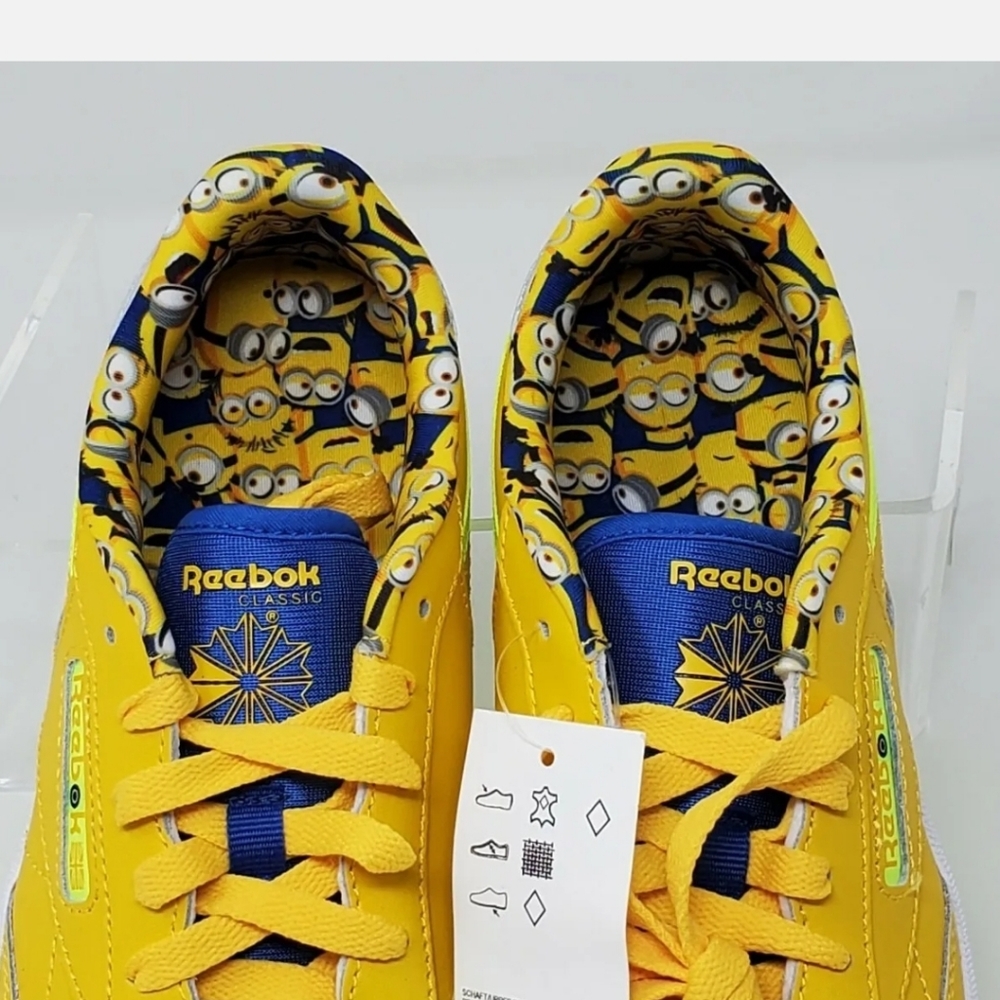 Reebok Club C 85 MU GS Minion Sneaker Tennis Youth Size 5 Yellow FX3352 New - Picture 7 of 9
